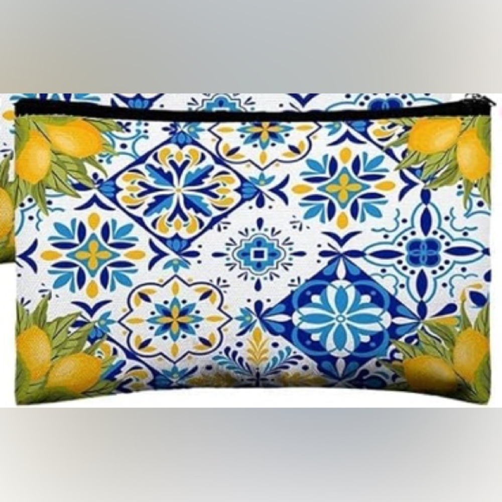 Lemon Print Cosmetic Pouch